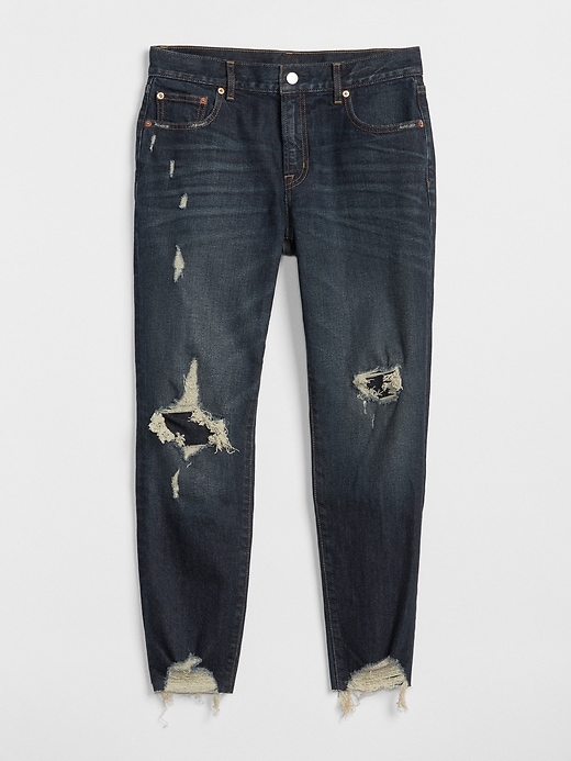 Image number 6 showing, Mid Rise Girlfriend Jeans in Distressed