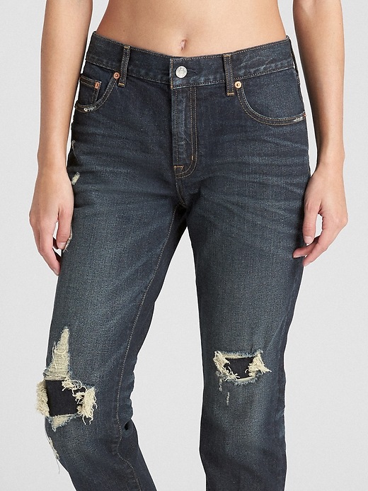 Image number 5 showing, Mid Rise Girlfriend Jeans in Distressed