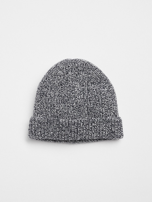 1 of 8 showing, with the color navy marl of product Ribbed Beanie