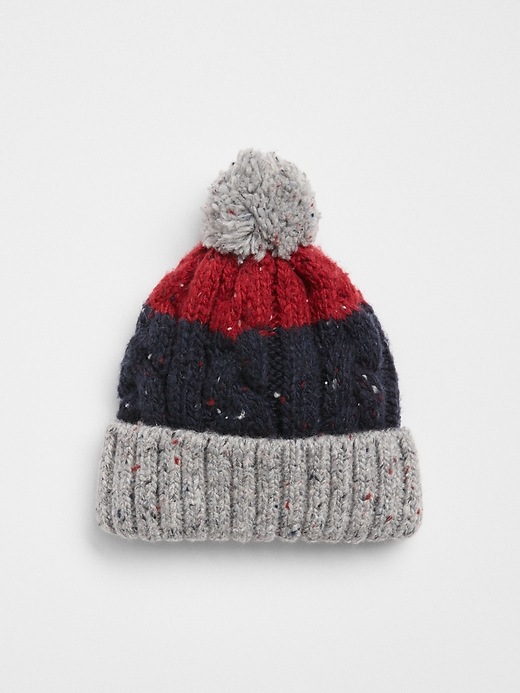 View large product image 1 of 1. Stripe Pom Hat