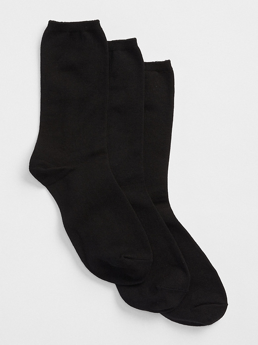 1 of 8 showing, with the color black of product Basic Crew Socks (3-pack)