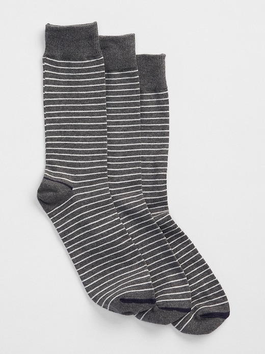 View large product image 1 of 1. Stripe crew socks (3-pack)
