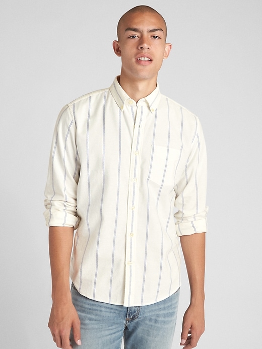 Image number 4 showing, Lived-In Stretch Oxford Shirt in Untucked Fit