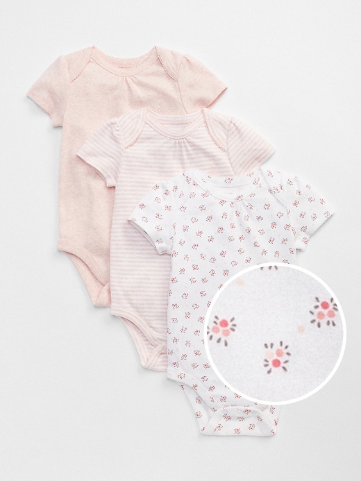 Image number 1 showing, Baby First Favorite Floral Short Sleeve Bodysuit (3-Pack)
