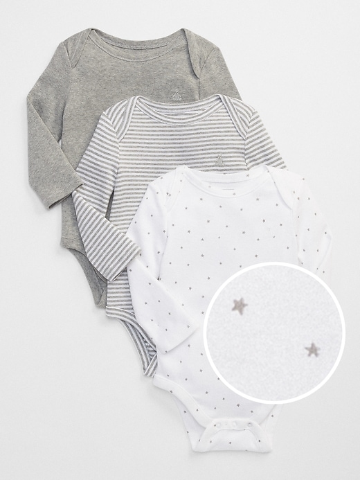 Image number 1 showing, Baby First Favorite Long Sleeve Bodysuit (3-Pack)