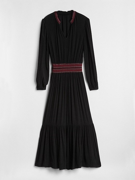 Image number 5 showing, Long Sleeve Smocked Maxi Dress