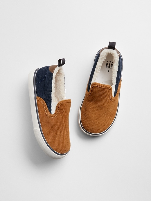 View large product image 1 of 1. Sherpa Corduroy Slip-On Sneakers