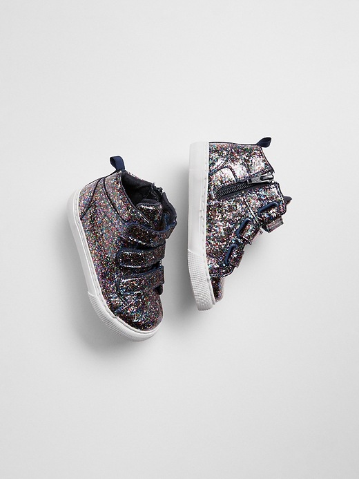 Image number 2 showing, Glitter Hi-Top Sneakers