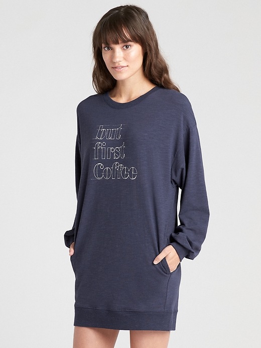 Image number 1 showing, Graphic Sweatshirt Dress