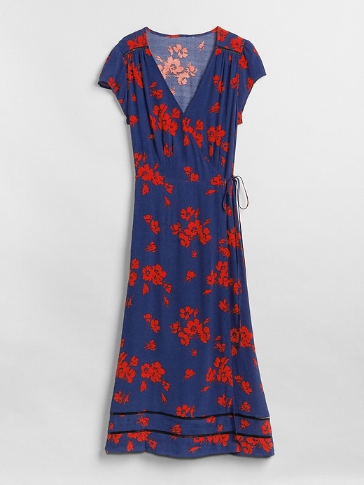 Image number 6 showing, Floral Print Midi Wrap Dress