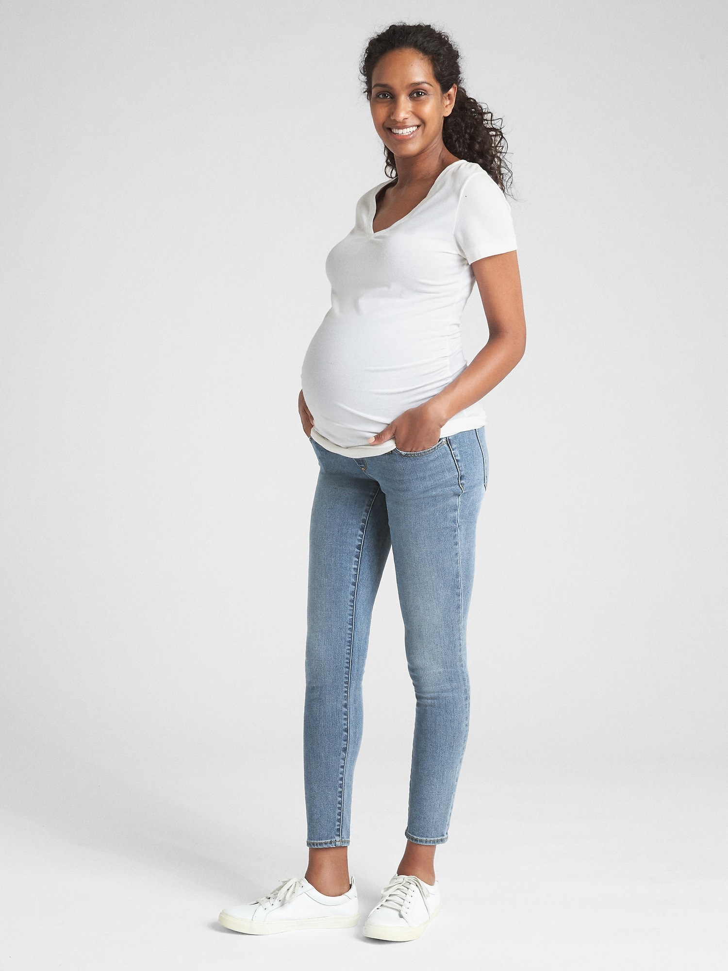 Maternity Soft Wear Full Panel True Skinny Jeans Gap