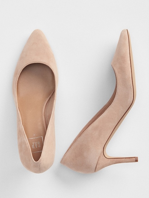 View large product image 2 of 2. Nude Suede Pumps