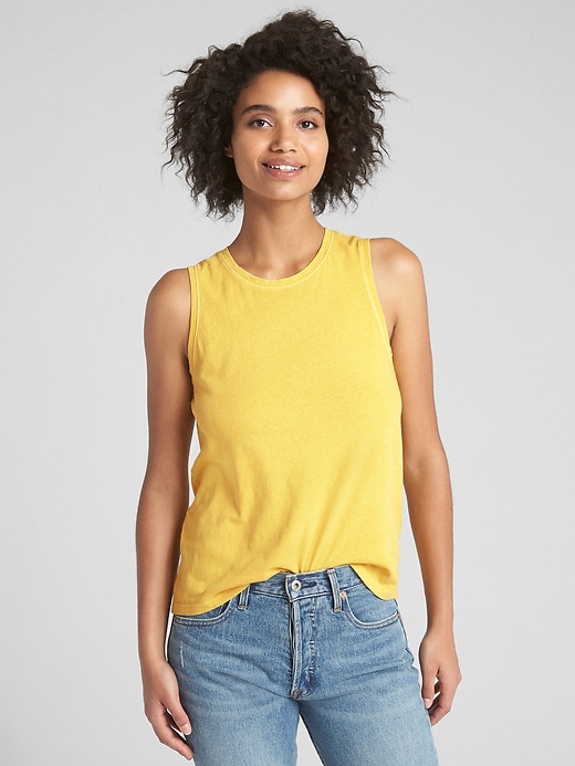 View large product image 1 of 1. Tank Top in Cotton Jersey
