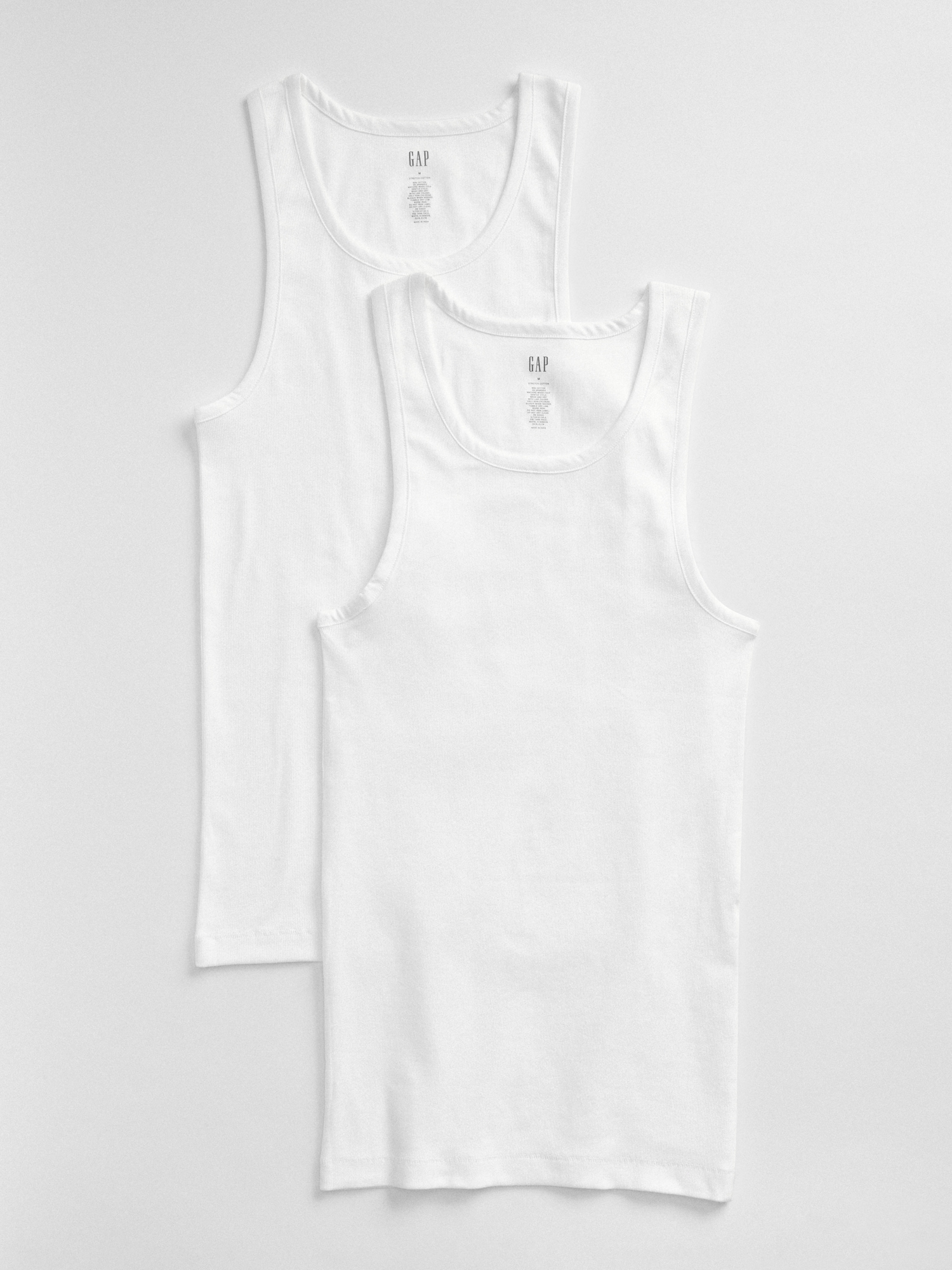 Gap Rib Tank Top (2-Pack) white. 1