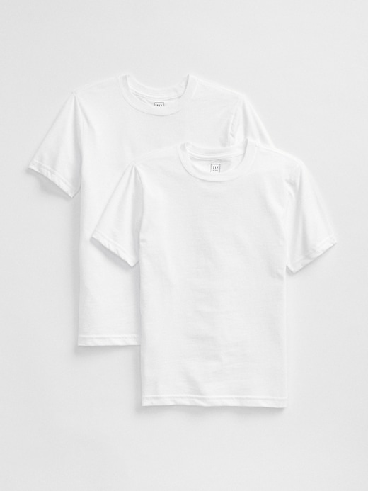 1 of 8 showing, with the color white of product Kids Undershirts (2-Pack)