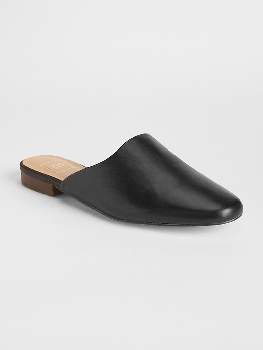 View large product image 1 of 1. Flat Mules in Calf Leather