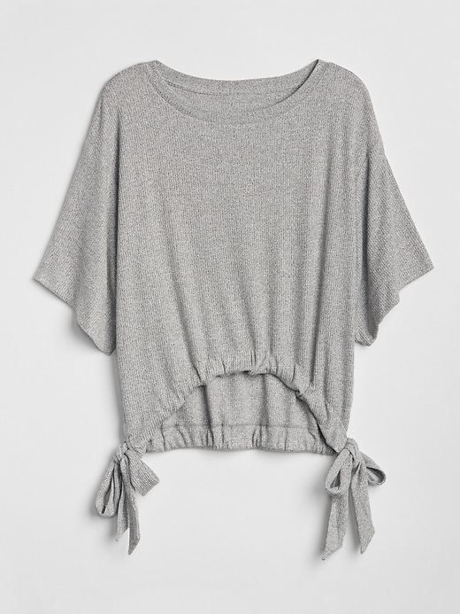 Image number 6 showing, Ribbed Softspun Short Sleeve Side-Tie Top