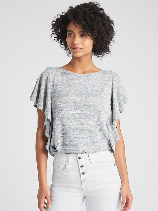 Image number 1 showing, Softspun Flutter Sleeve Top