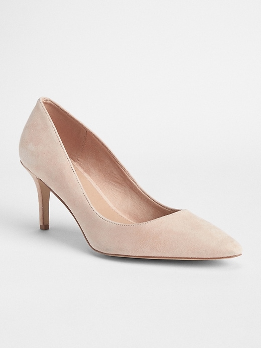 View large product image 1 of 2. Nude Suede Pumps