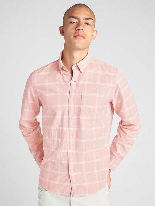 Image number 7 showing, Lived-In Stretch Oxford Shirt in Untucked Fit