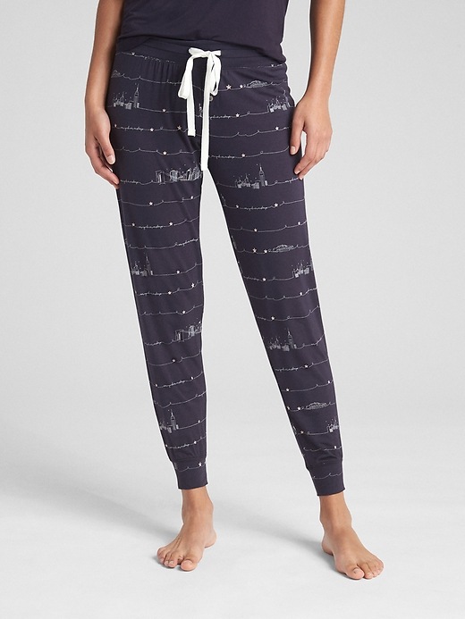 Image number 1 showing, Print Joggers in Modal