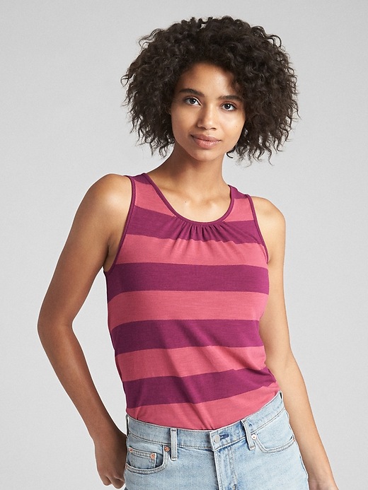 View large product image 1 of 1. Drapey Stripe Tank Top