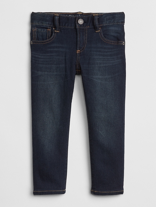 1 of 8 showing, with the color dark wash indigo of product Superdenim Slim Jeans with Fantastiflex