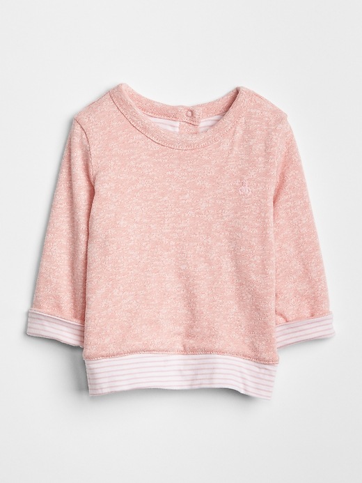 2 of 8 showing, with the color pink of product Baby Favorite Reversible Pullover Sweater