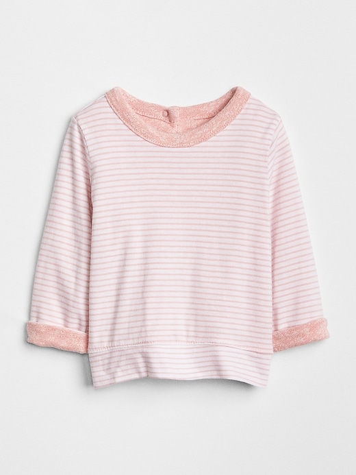 1 of 8 showing, with the color pink of product Baby Favorite Reversible Pullover Sweater