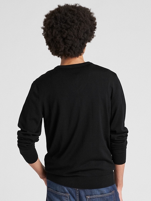 Image number 2 showing, V-Neck Pullover Sweater in Merino Wool