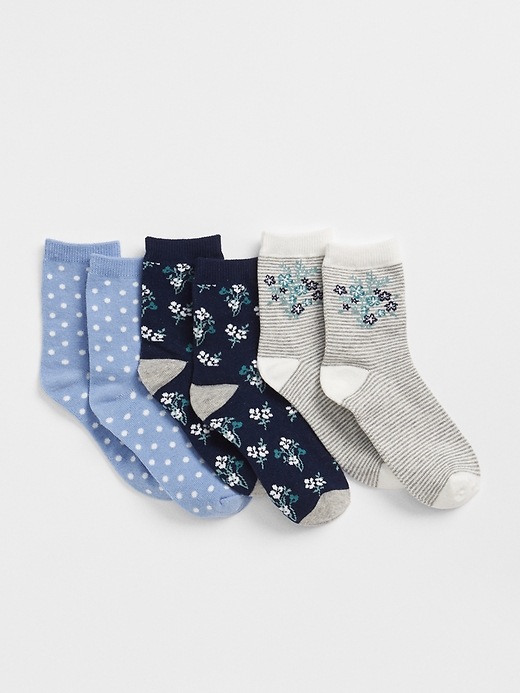 View large product image 1 of 1. Floral Crew Socks (3-Pack)