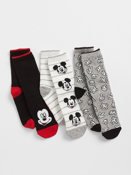 View large product image 1 of 1. GapKids &#124 Disney Mickey Mouse Crew Socks (3-Pack)