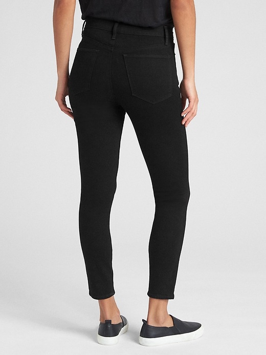 2 of 8 showing, with the color (Black) True Black of product High Rise True Skinny Ankle Jeans with Secret Smoothing Pockets