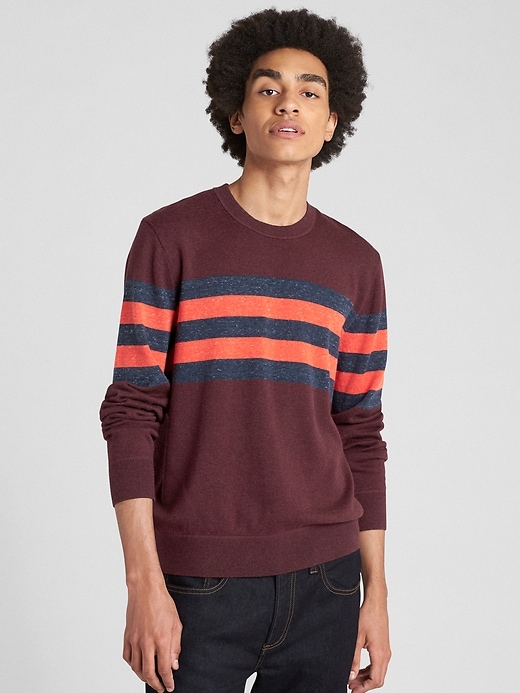1 of 8 showing, with the color pinot noir heather of product The Mainstay Crewneck Sweater