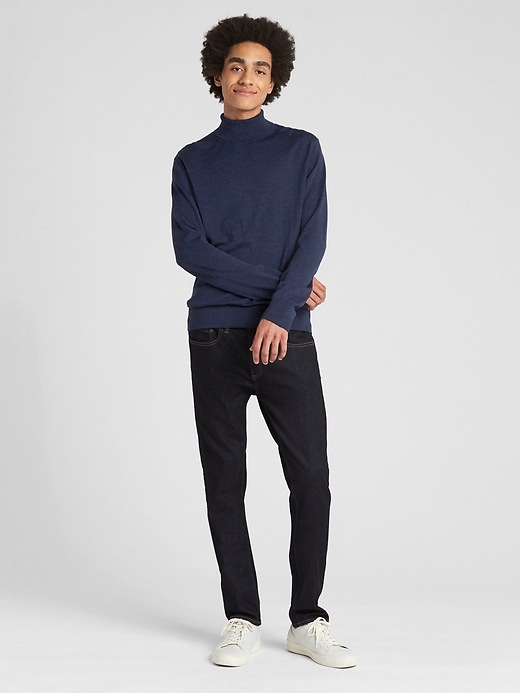 Image number 3 showing, Turtleneck Pullover Sweater in Pure Merino Wool