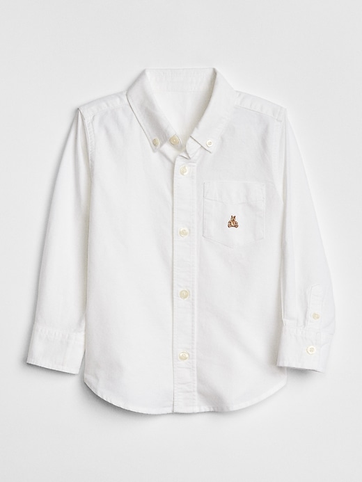 1 of 8 showing, with the color white of product Toddler Oxford Button-Down Shirt