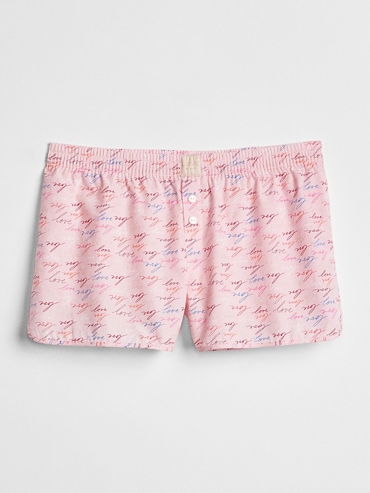 2 of 8 showing, with the color scripted love of product 2.5 Dreamer Print Shorts in Poplin