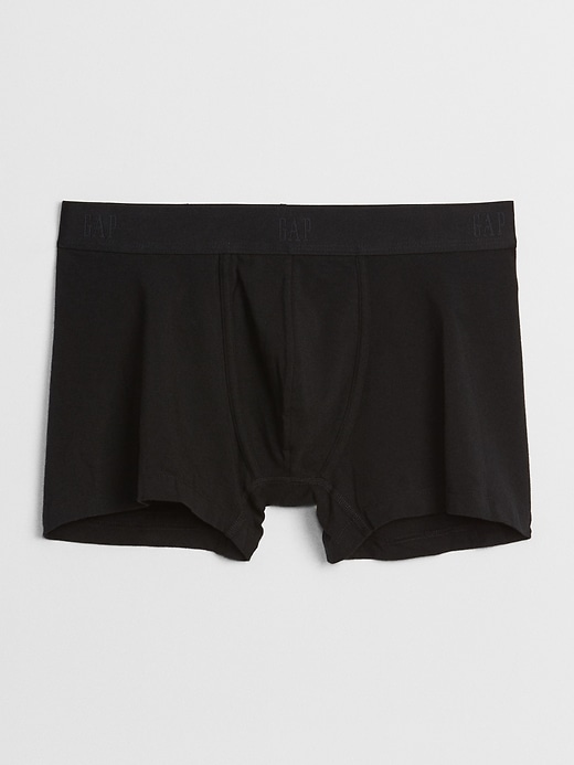 1 of 8 showing, with the color true black knit of product 3" Basic Stretch Boxer Briefs