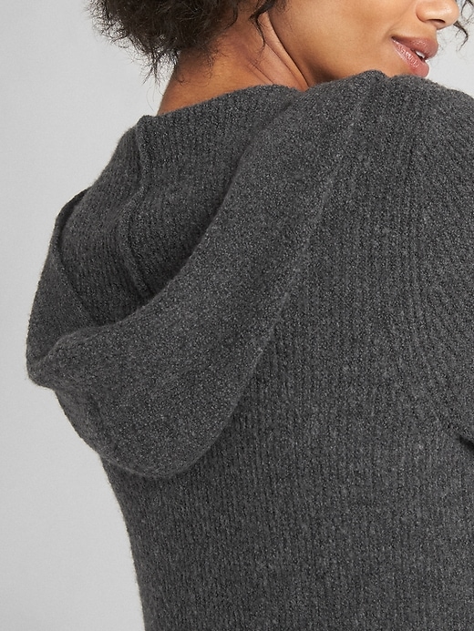 Image number 5 showing, Textured Open-Front Hooded Cardigan Sweater