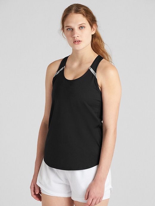 View large product image 1 of 1. GapFit Reflective Detail Tank Top