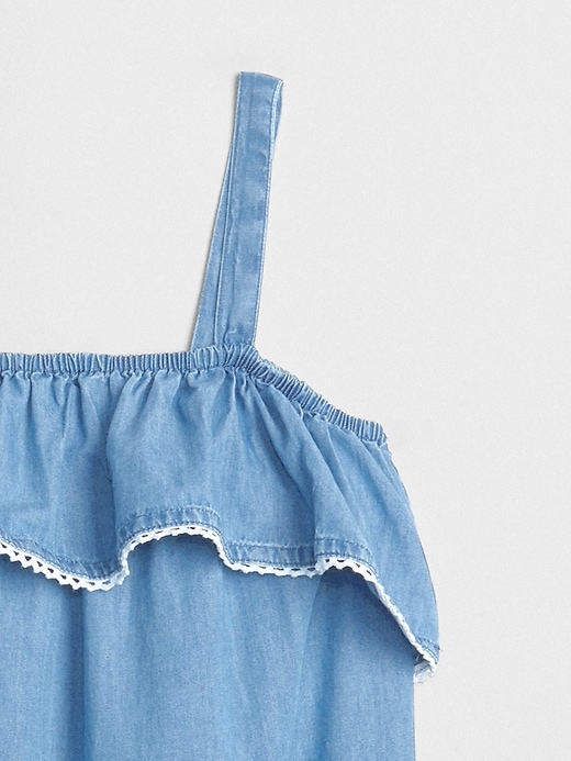 Image number 3 showing, Chambray Ruffle Tank Top