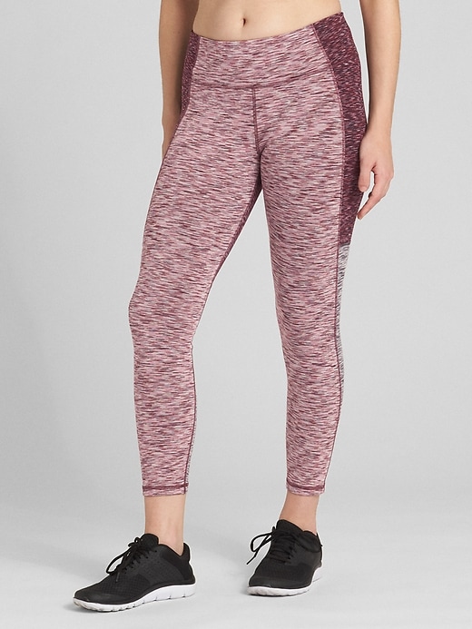 Gap Womens Gfast High Rise Colorblock Spacedye 7/8 Leggings In Blackout Burgundy Colorblock Gap Womens Gfast High Rise Colorblock Spacedye 7/8 Leggings In Blackout Burgundy Colorblock