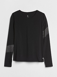 View large product image 6 of 7. GapFit Long Sleeve Reflective Print Top