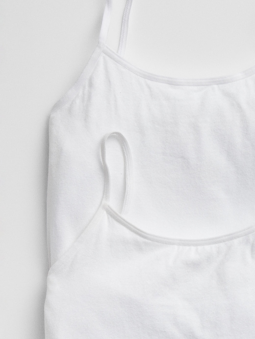 2 of 8 showing, with the color white of product Kids Basic Camis (2-Pack)