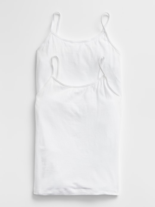 1 of 8 showing, with the color white of product Kids Basic Camis (2-Pack)