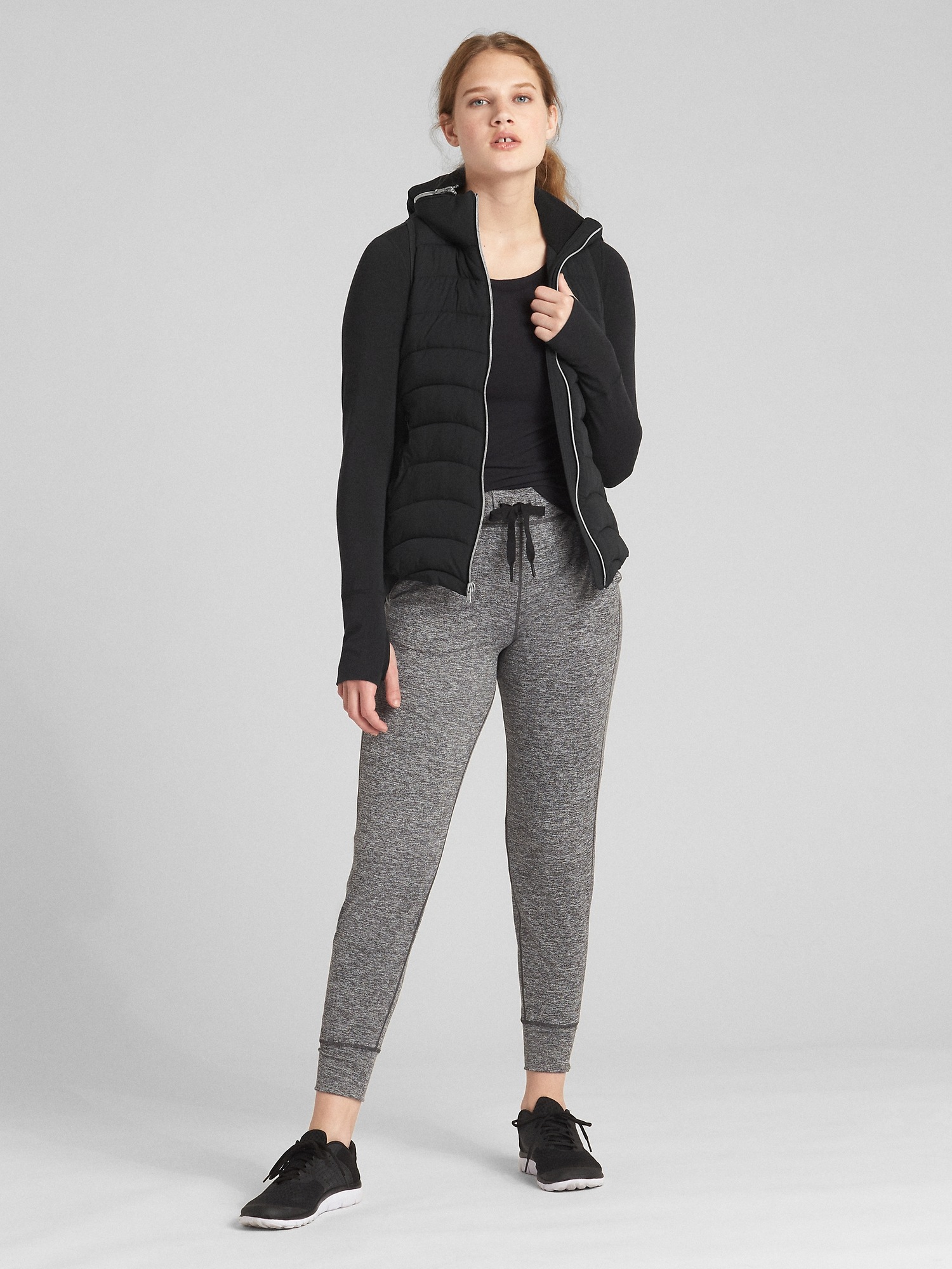 GapFit Lightweight Hooded Puffer Vest Gap