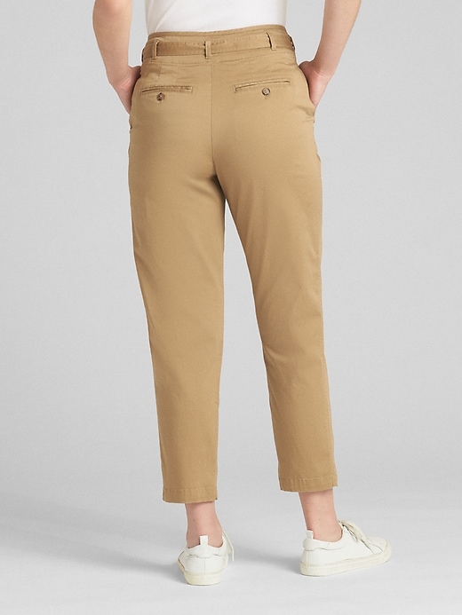 Image number 2 showing, High Rise Pleated Chinos with Belt