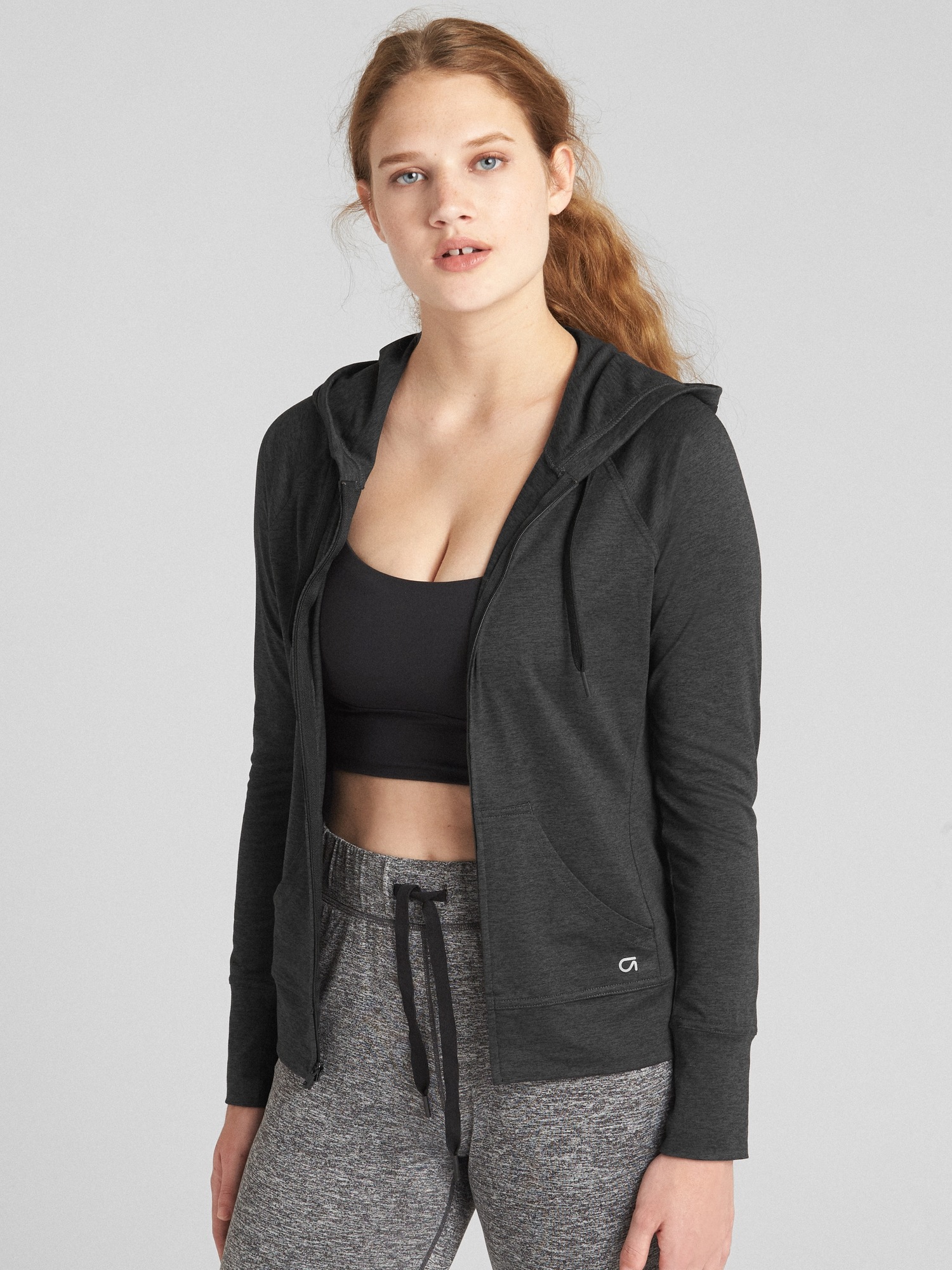 GapFit Full-Zip Hoodie in Brushed Tech 