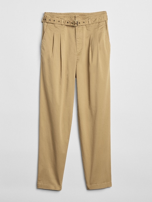 Image number 6 showing, High Rise Pleated Chinos with Belt