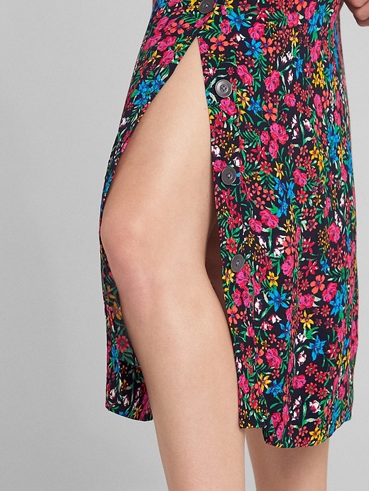 Image number 5 showing, Button Floral Print Midi Skirt